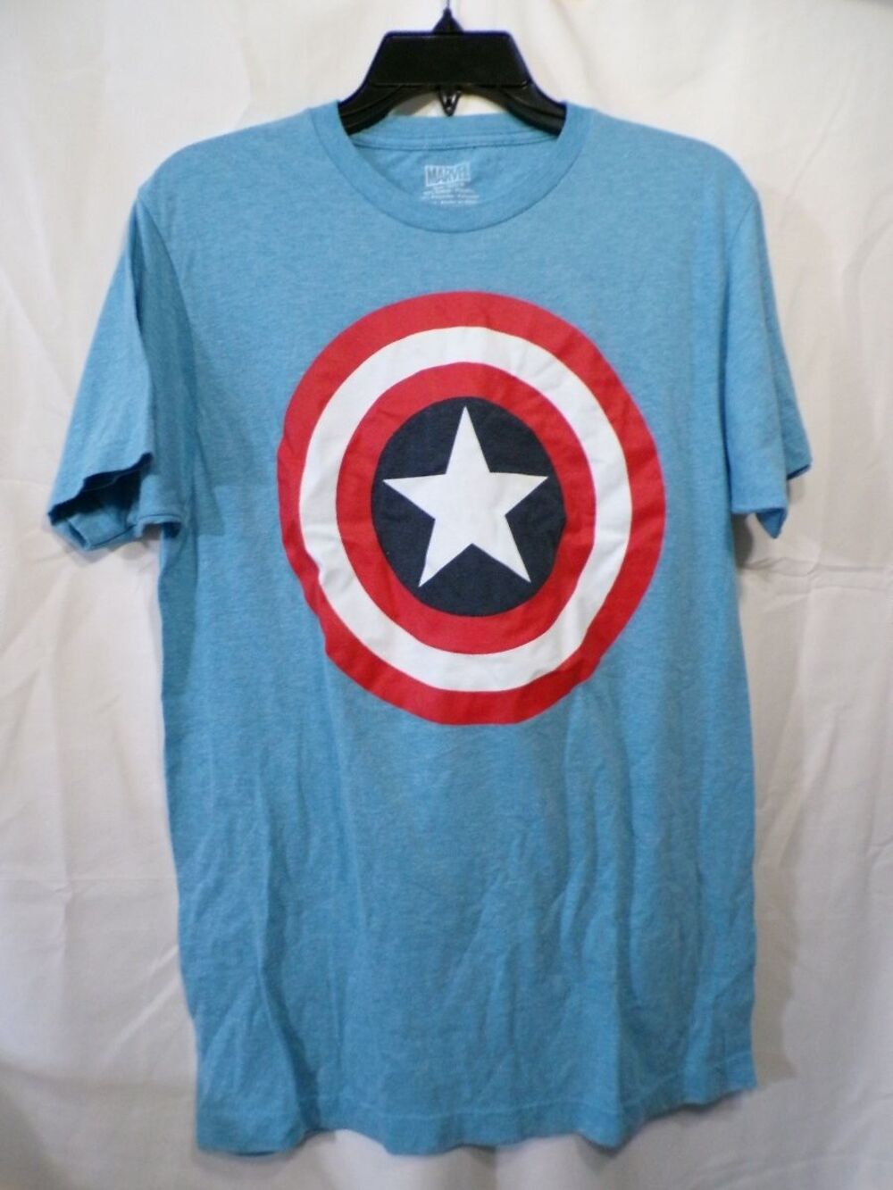 Marvel Captain America Shield Logo Men's T-Shirt Medium Blue